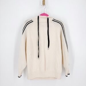Pringle Cream Hooded Sweater with Black Stripes
